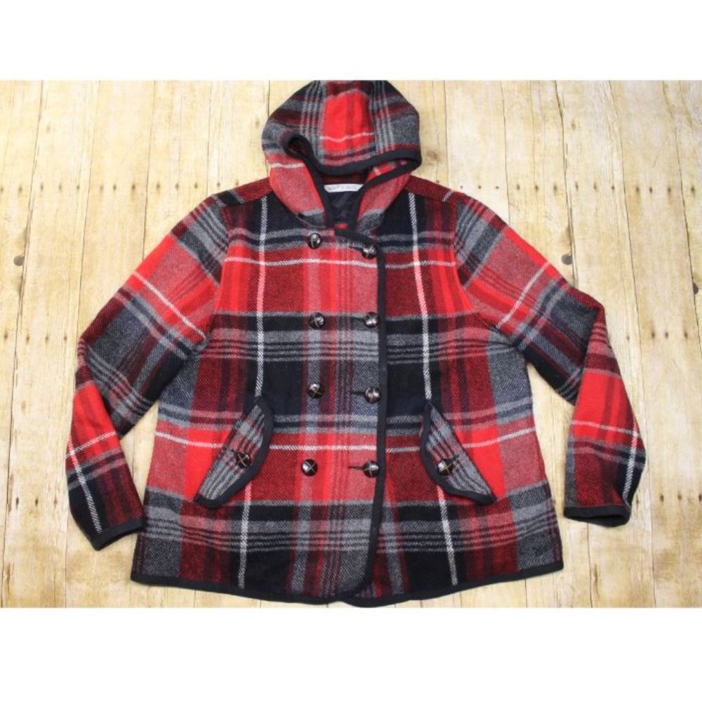 Woolrich double breasted pea coat womens XL wool